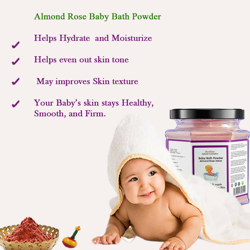 DevElixir Baby Bath Powder Almond Rose | Grocsy