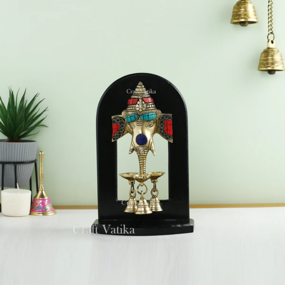 CraftVatika Handwork Ganesha Wall Hanging With Oil Lamp | Grocsy