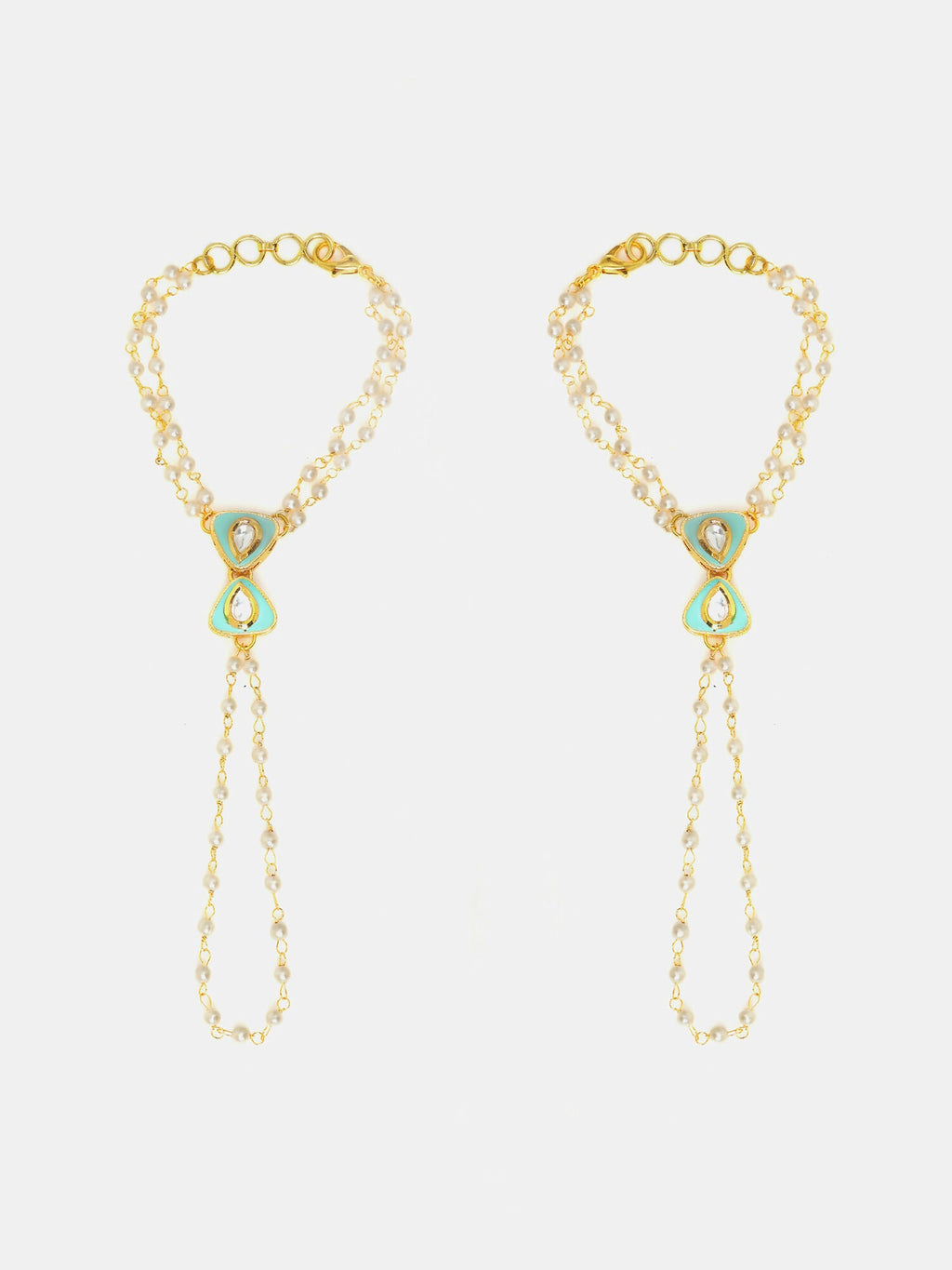 Ruby Raang Saanjh Pearl Hand Jewelry | Grocsy