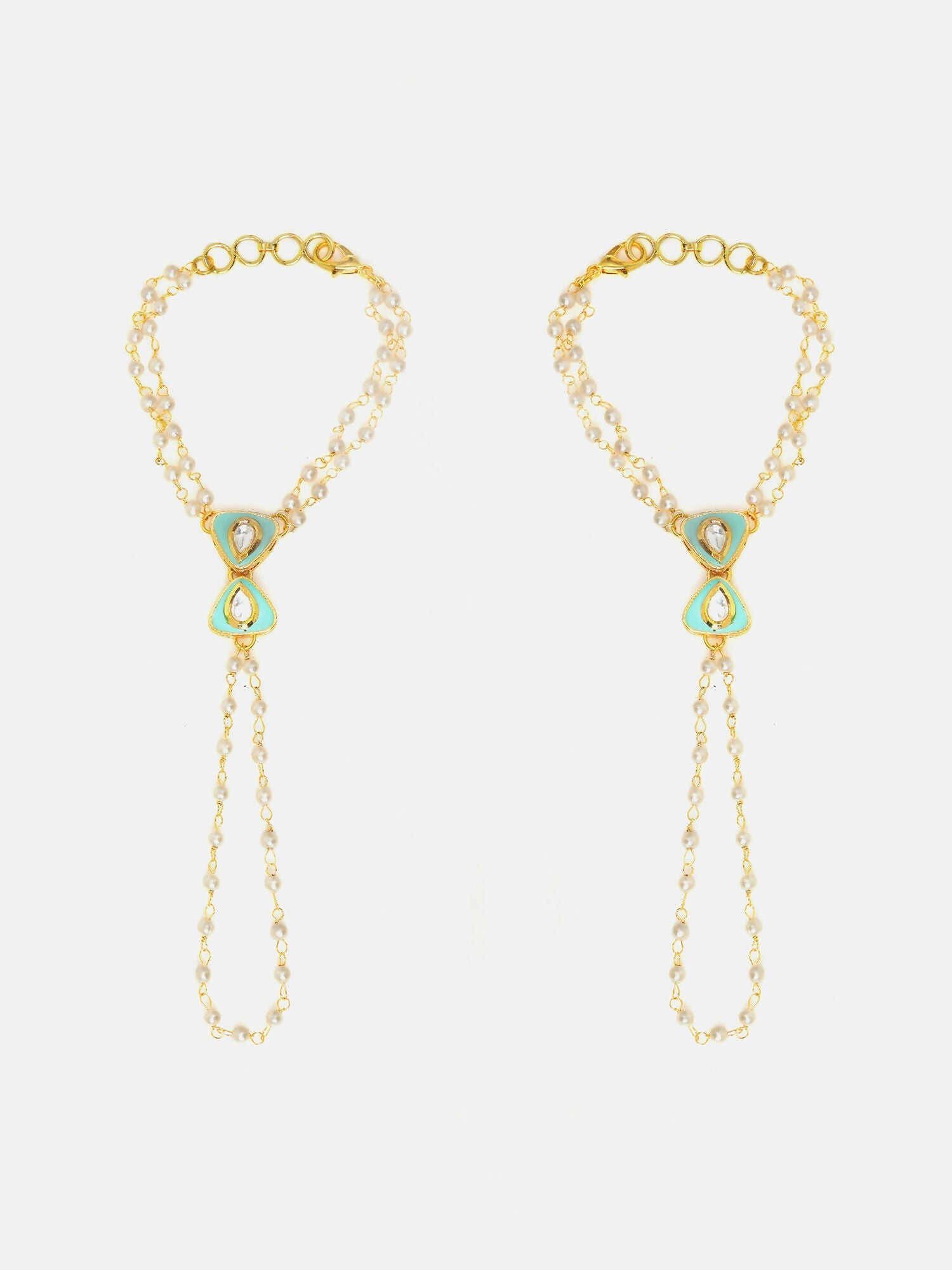 Ruby Raang Saanjh Pearl Hand Jewelry | Grocsy