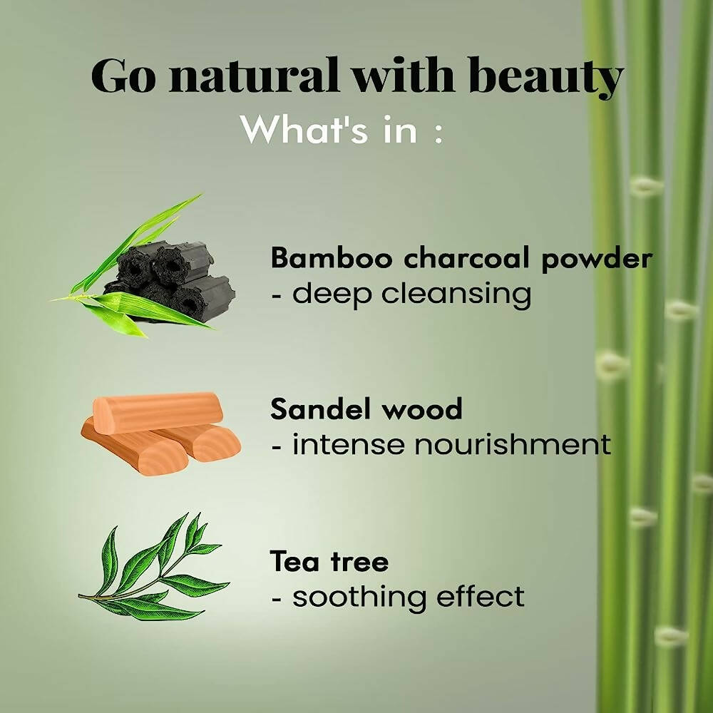 NutriGlow NATURAL'S Bamboo Charcoal Face Wash | Grocsy