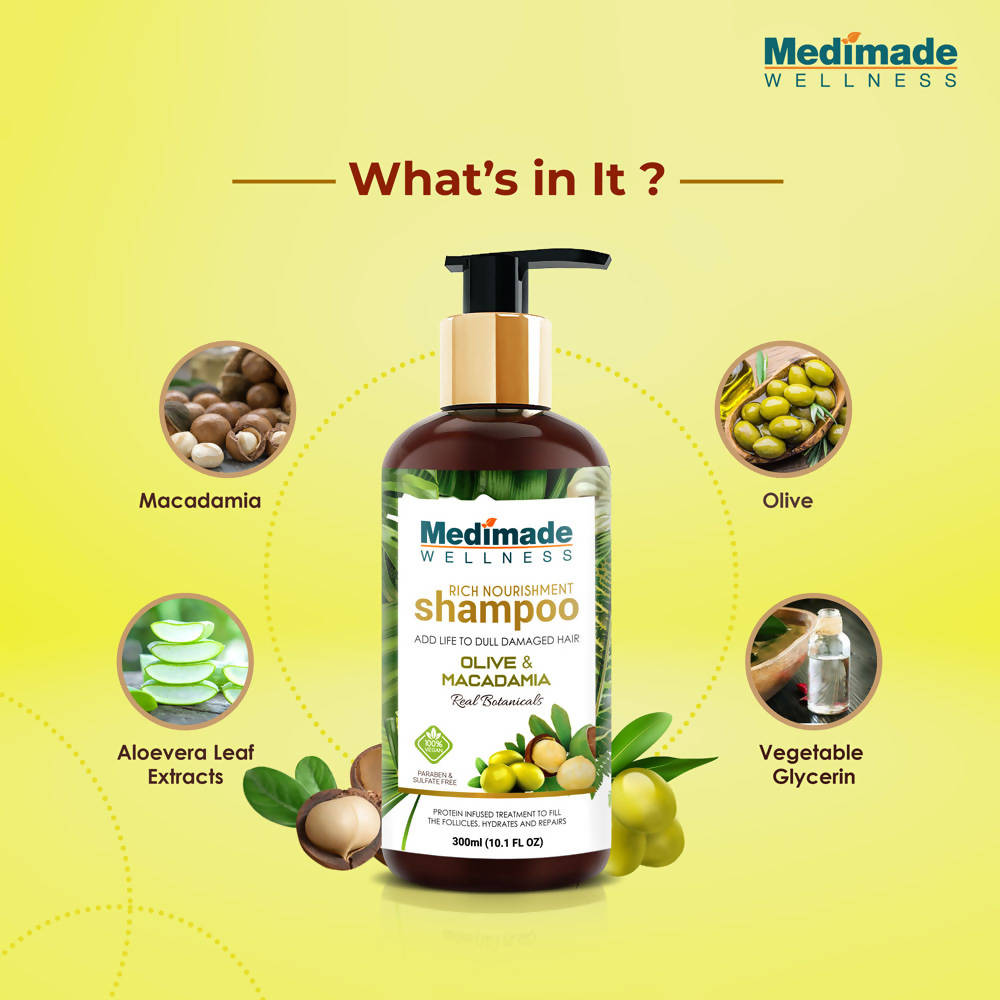 Medimade Wellness Rich Nourishment Shampoo With Olive and Macadamia | Grocsy