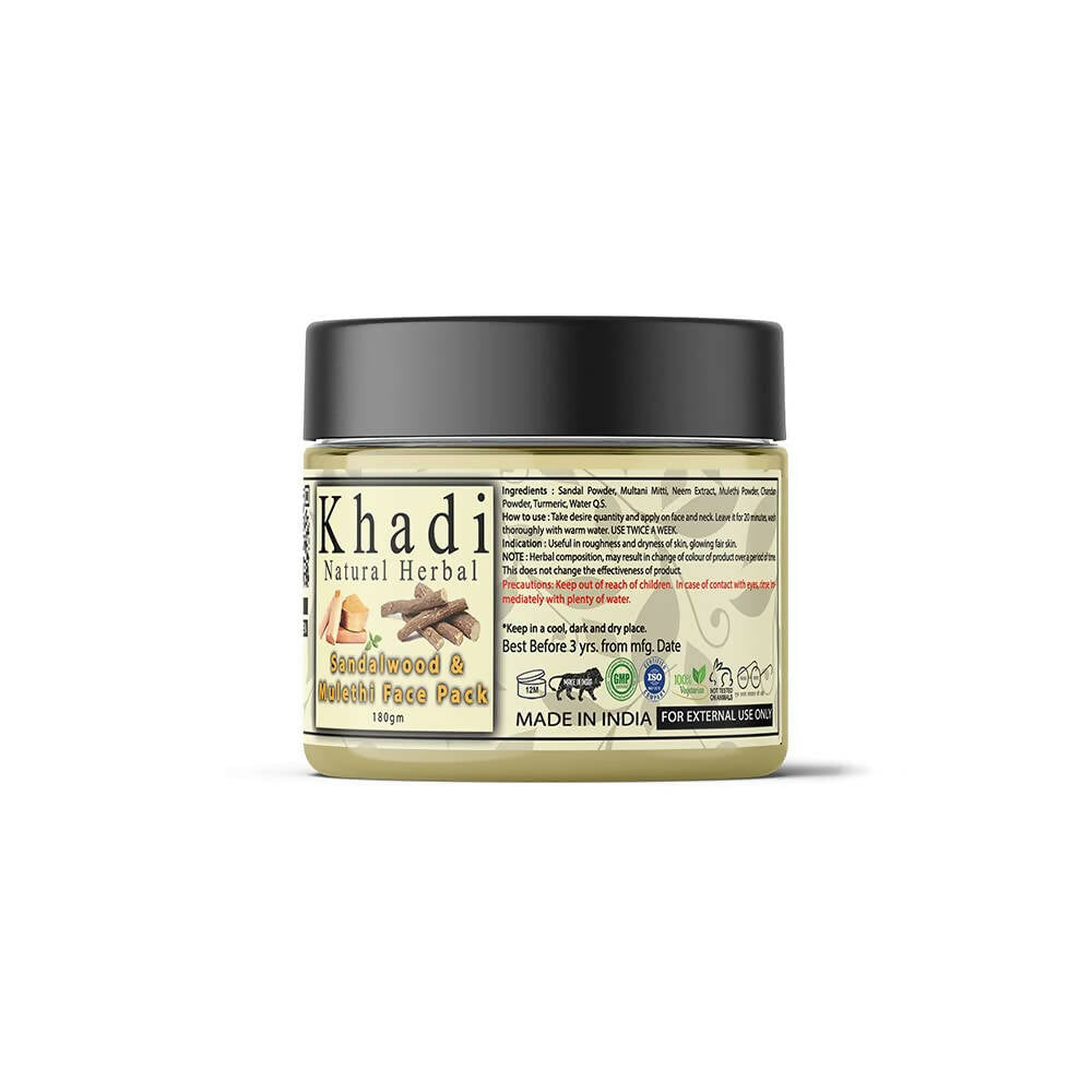 Khadi Natural Herbal Sandalwood and Mulethi Powder Face Pack | Grocsy