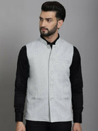 Even Apparels Nehru Jacket With Welt Pockets - Grey | Grocsy