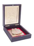Golden Peacock 24-Ct Gold-Toned Gold Foil Ganesh Pooja Box | Grocsy