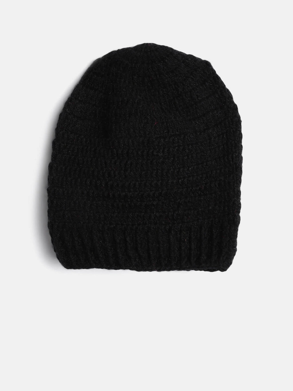 Chutput Kids Woollen Hand Knitted Monster Face Detail Cap - Black | Grocsy