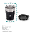 Vaya Popcup Insulated Coffee Mug Tumbler With Lid - 250 ml (Black) | Grocsy