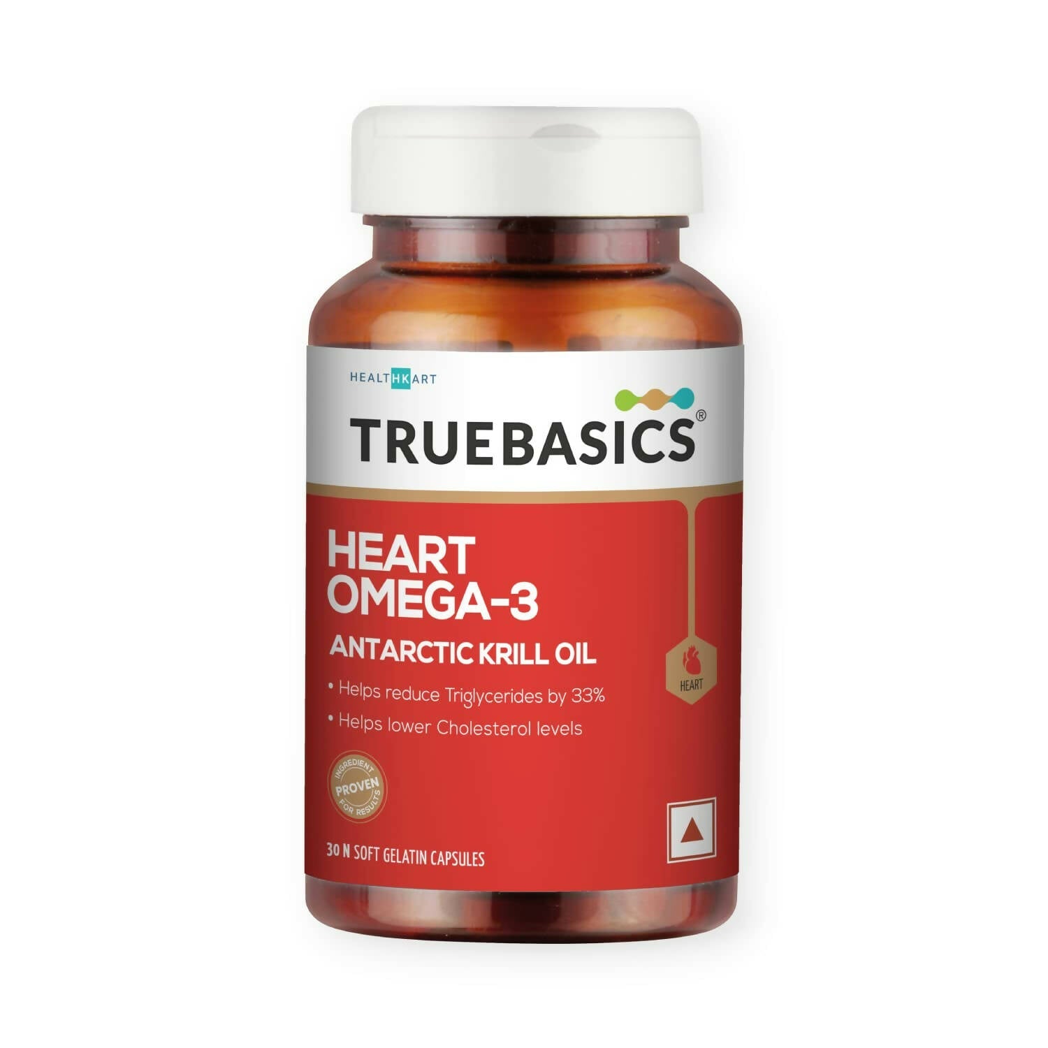TrueBasics Heart Omega 3 Antarctic Krill Oil Capsules | Grocsy