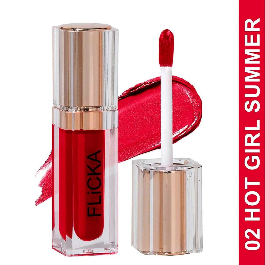 FLiCKA R U Ready Matte Finish liquid Lipstick Shade 02 Hot Girl Summer | Grocsy