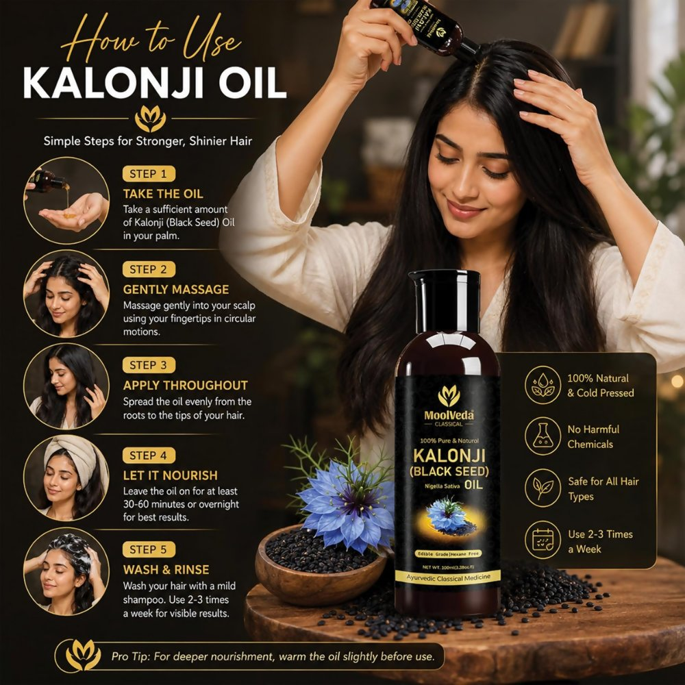 Moolveda Premium Cold Pressed Kalonji Oil - Black | Grocsy