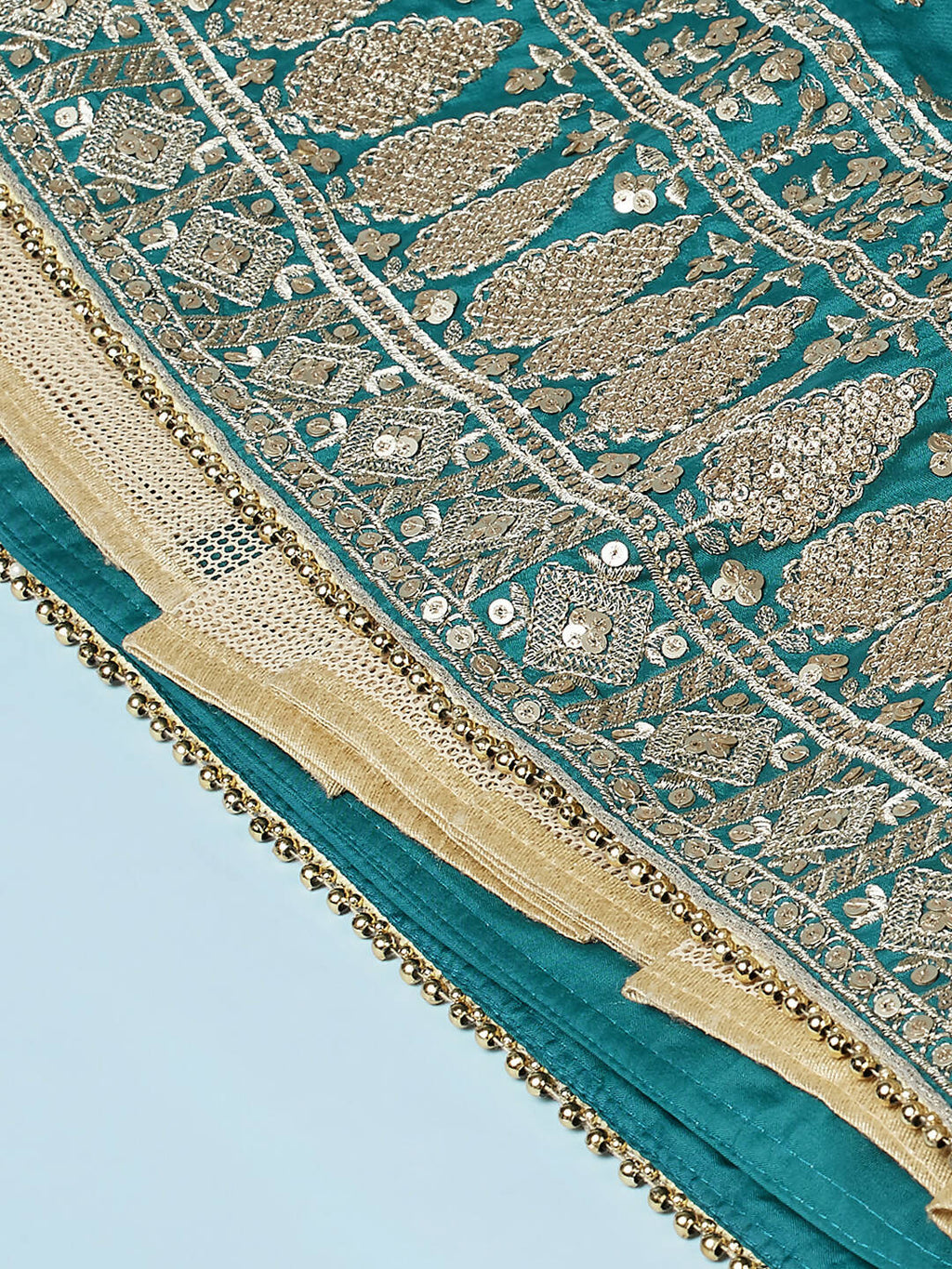 House of Panchhi Green Pure Georgette Sequins Embroidered Lehenga | Grocsy