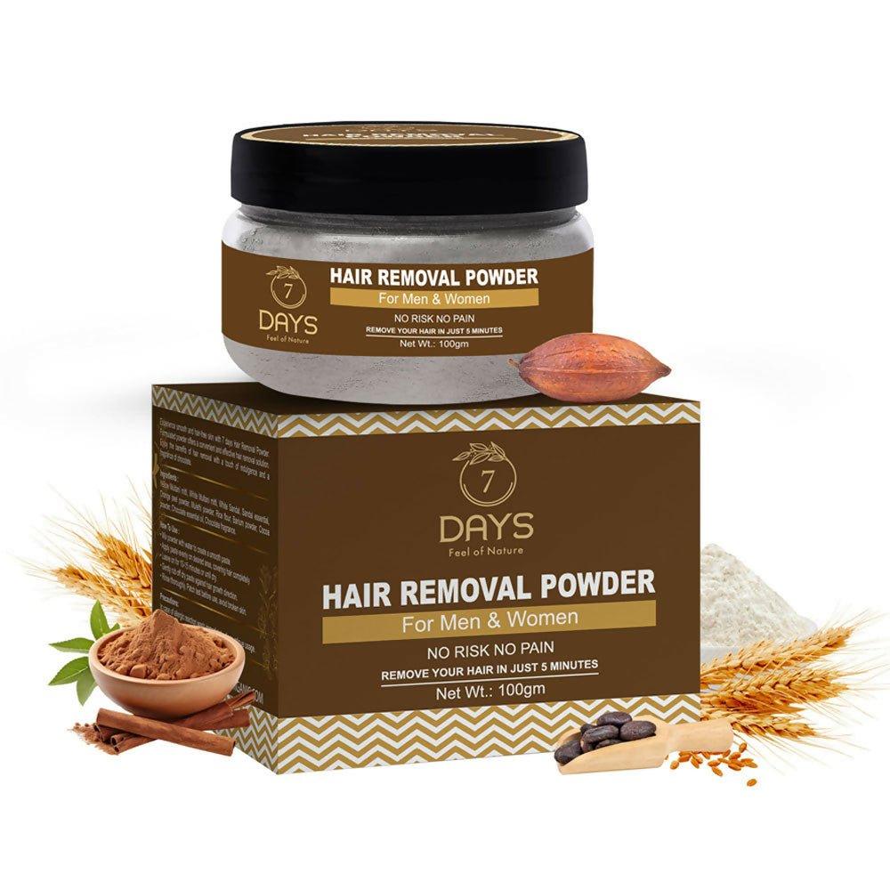 7 Days Pure Hair Removal Powder Three in one Use For Powder D-Tan Skin, Removing Hair Cream | Grocsy