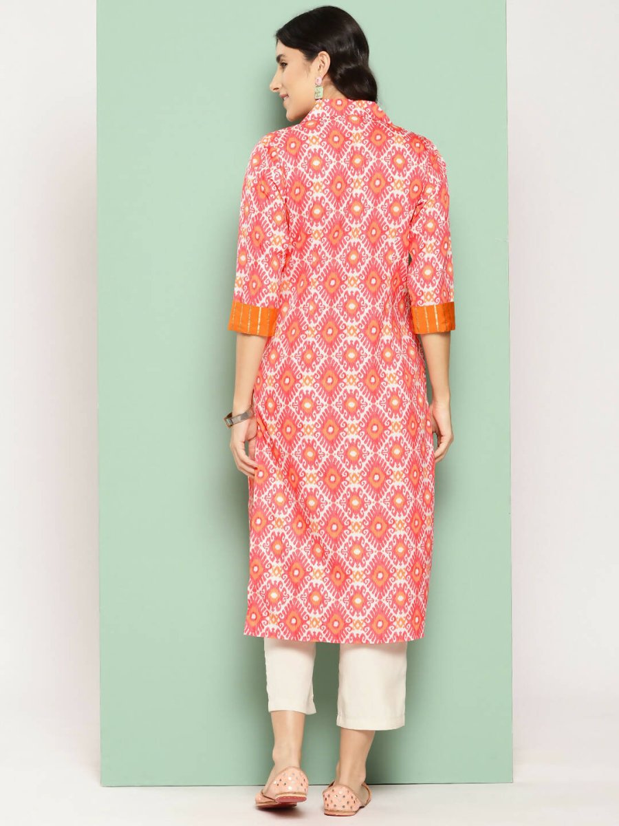 Ahalyaa Women's Traditional wear Kurta - Orange | Grocsy