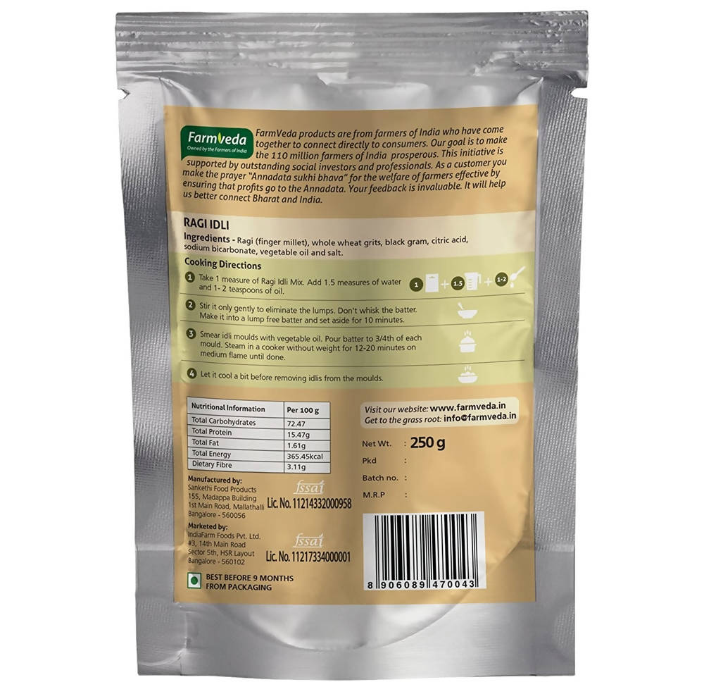 Farmveda Ready To Cook Ragi Idli Instant Mix | Grocsy