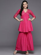 Ahalyaa Women's Traditional Wear Co-ods - Pink | Grocsy