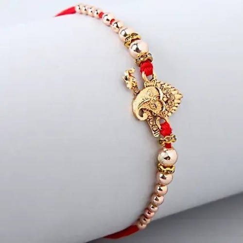 Auspicious Ganesha Rakhi And Almonds Jar | Grocsy