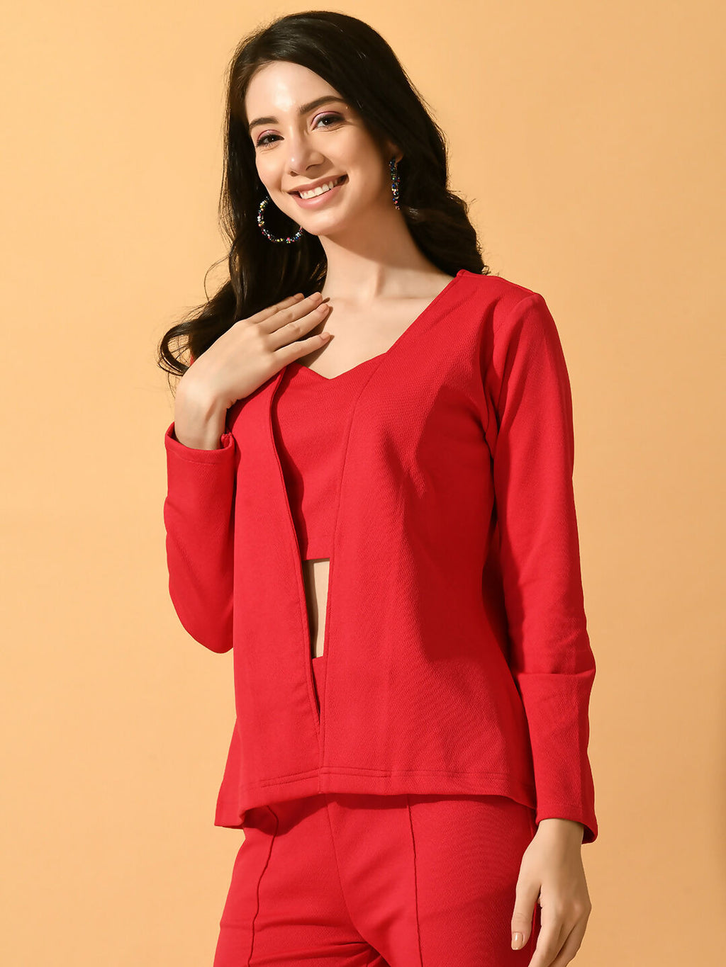 Myshka Women's Pink Solid Solid Jacket | Grocsy