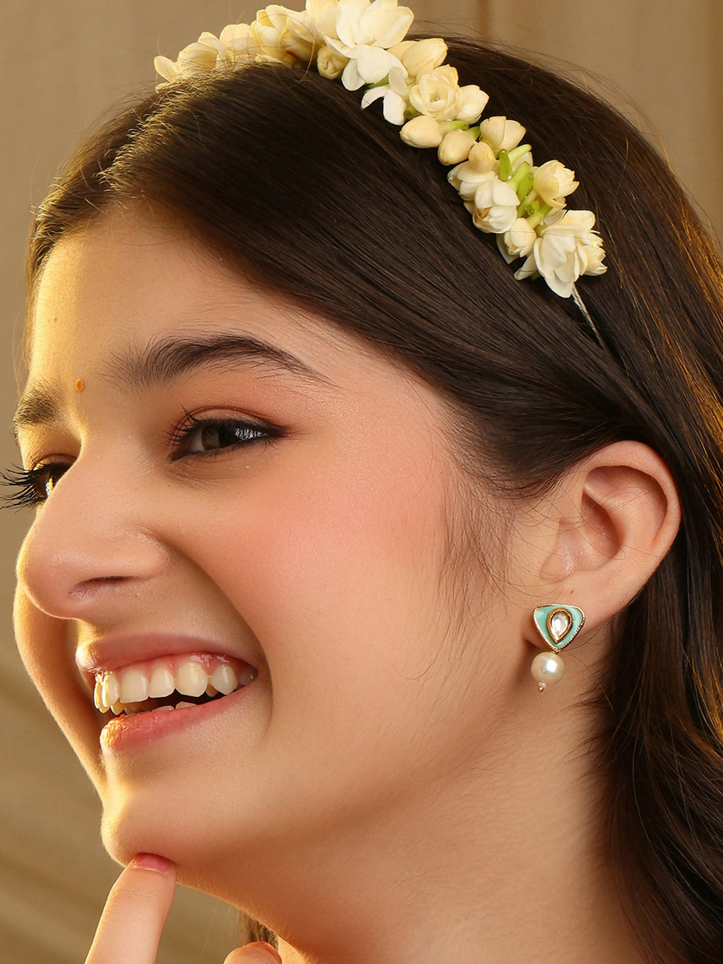 Ruby Raang Ruhani Green Pearl Earrings | Grocsy