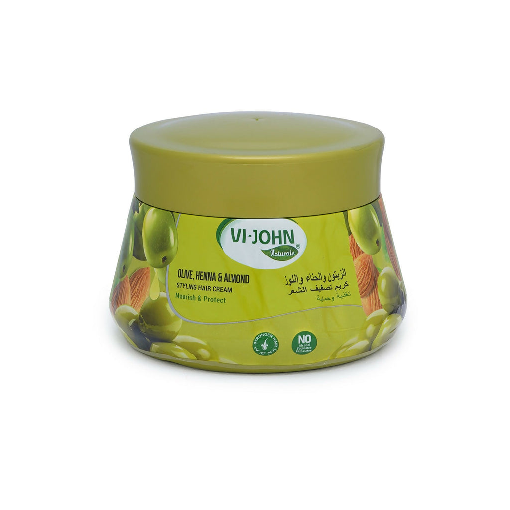 VI-JOHN Naturale Olive, Heena & Almond Styling Hair Cream Strength & Shine | Grocsy