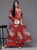 Ahalyaa Women's Traditional wear Kurta Set - Red | Grocsy