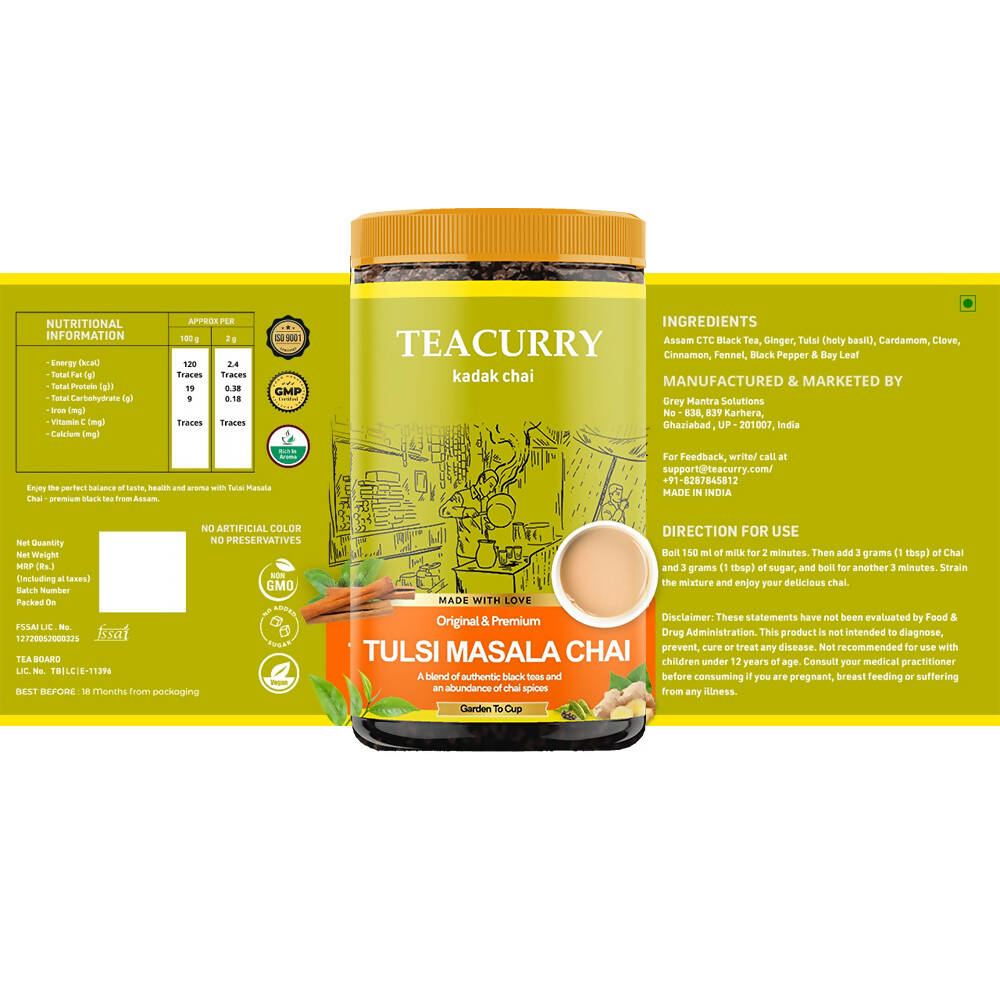 Teacurry Tulsi Masala Chai Powder | Grocsy