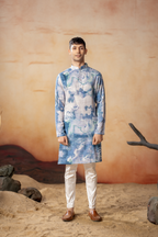 Marble Print Cotton Nehru Jacket Set by Hilo Design | Grocsy