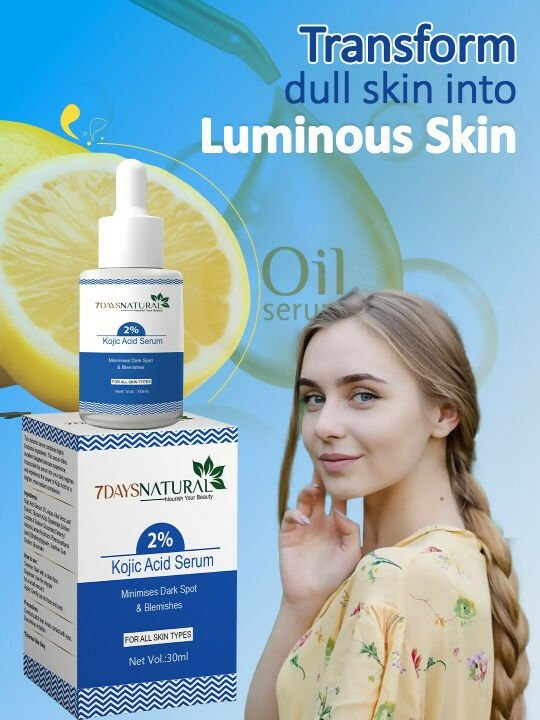 7 Days 2% Kojic Acid Face Serum with Niacinamide for Dark Spots Pigmentation | Grocsy