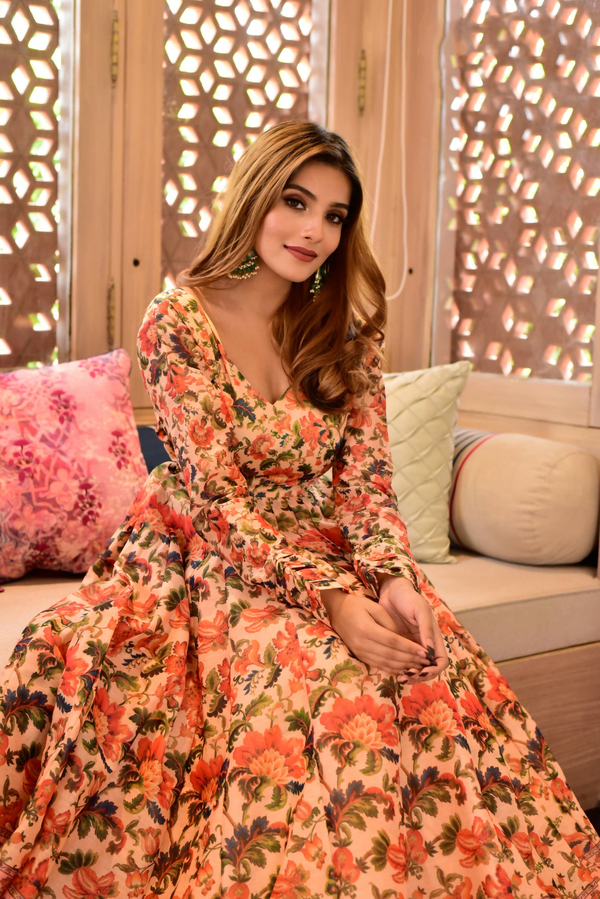 Casual Designer Multi Cotton Silk Gown - Anbazaar | Grocsy