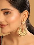 Nuyug 22k Gold Plated Royal Pearl Accent Kundan Earrings | Grocsy