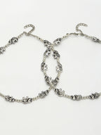 NVR Women's Set of 2 Silver-Plated Elephant Design Anklets | Grocsy