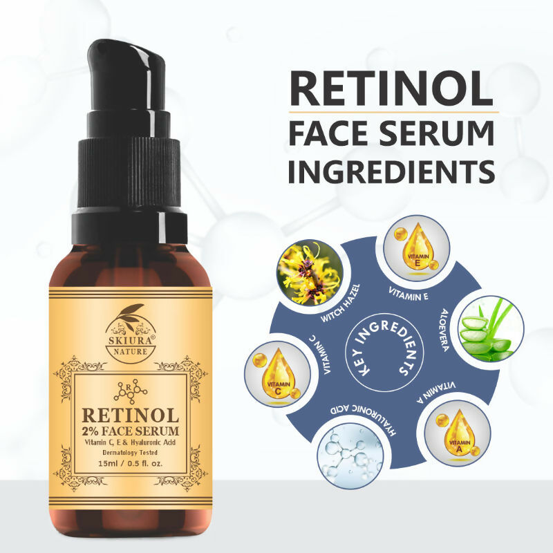 Skiura Nature Retinol 2 % With Vitamin E & Hyaluronic Face Serum | Grocsy