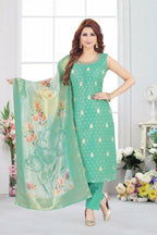 Joban Fashion Jacquard Rama Green Color Kurta Set | Grocsy