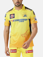 playR Men Printed Polo Collar Dri-FIT CSK Fan Jersey IPL, T20 | Grocsy