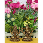 Chahat Premium Living Brass Small Lakshmi Ganesh Set | Grocsy
