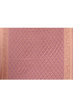 Joban Fashion Ivory And Dusty Rose Crepe Chiffon Pure Handloom Banarasi Silk Saree | Grocsy