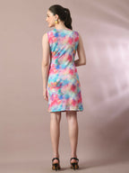 Myshka Women's Multi Printed Cowl Neck Bodycon Party Dress | Grocsy