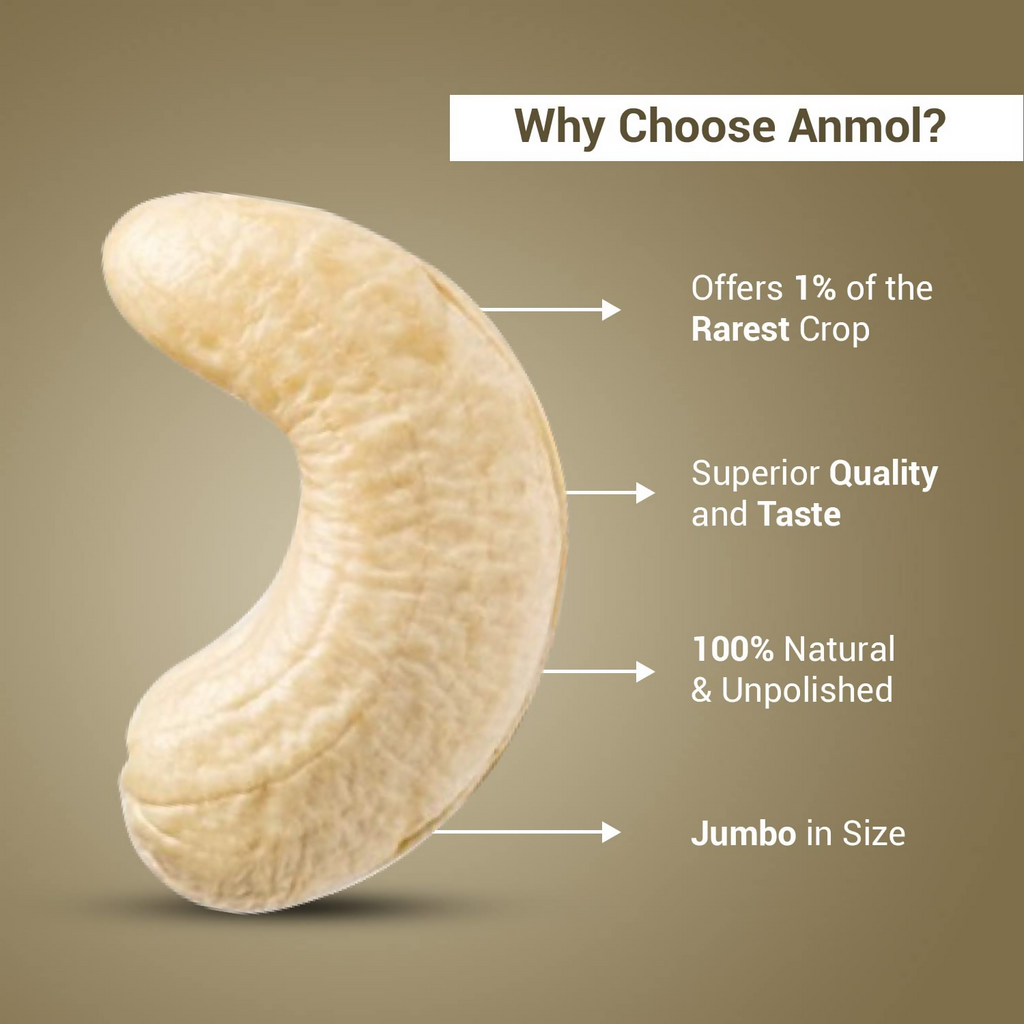 Nutraj Anmol Cashew Nuts (Jumbo Size Kaju) | Grocsy