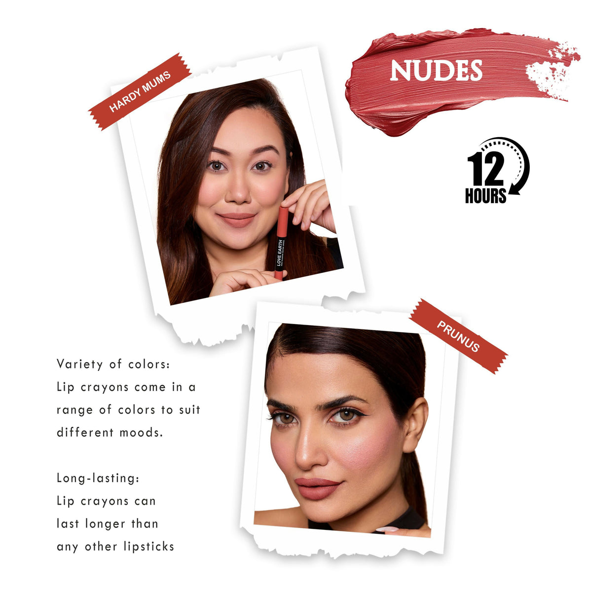 Love Earth Lip Crayon Non-Transfer Lipstick - Nudes | Grocsy