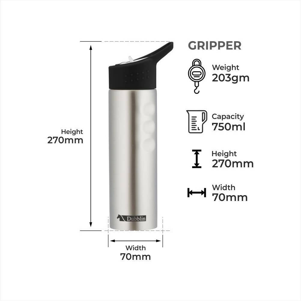 Dubblin Gripper Stainless Steel Sipper Water Bottle | Grocsy
