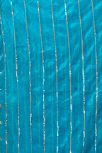 Joban Fashion Turquoise Blue Net Party Wear Sarees | Grocsy