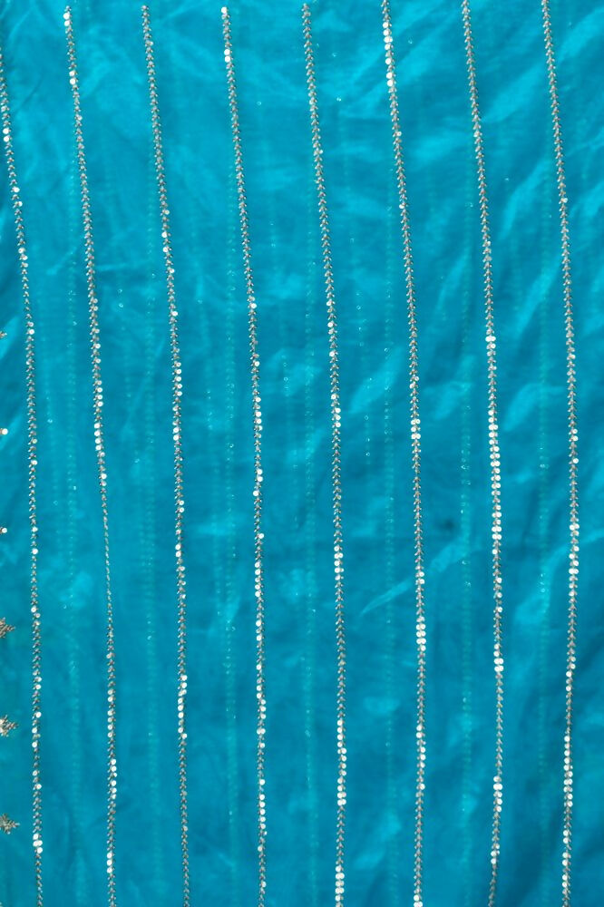 Joban Fashion Turquoise Blue Net Party Wear Sarees | Grocsy