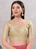 Joban Fashion Women Jacquard Light-Gold Stitched Blouse | Grocsy