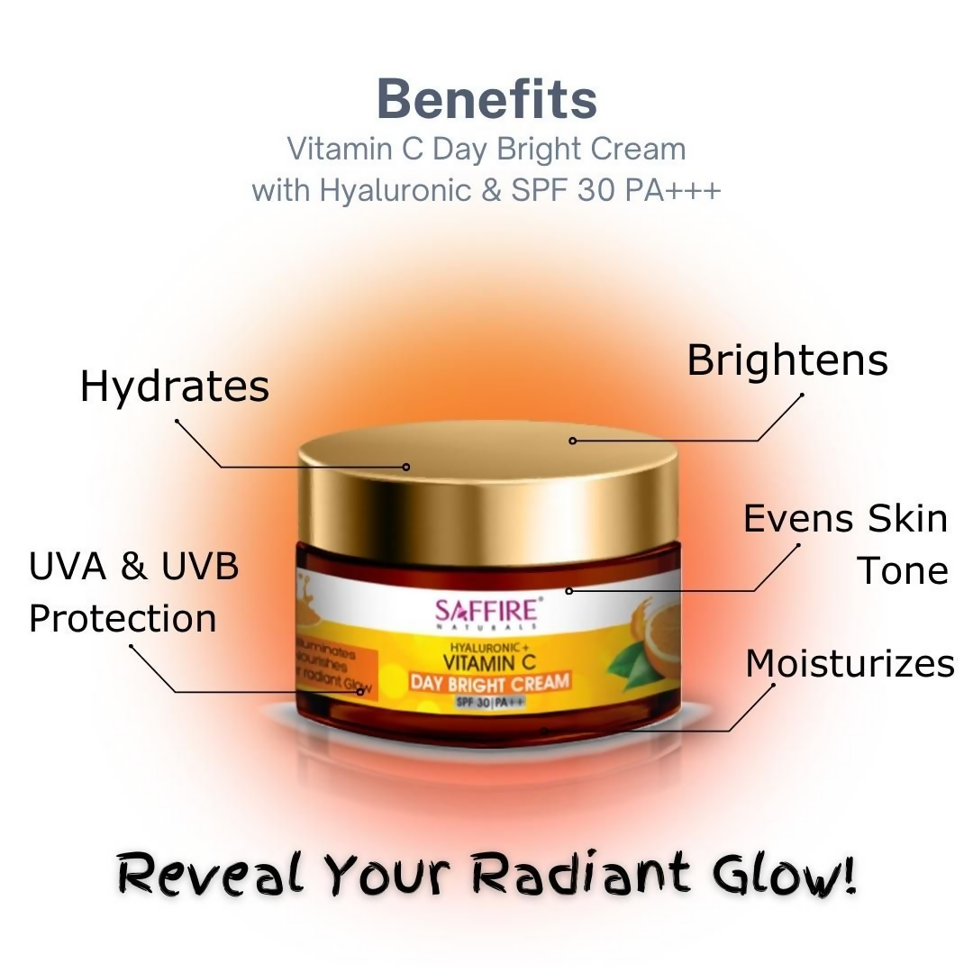 Saffire Naturals Hyaluronic + Vitamin C Day Bright Cream | Grocsy