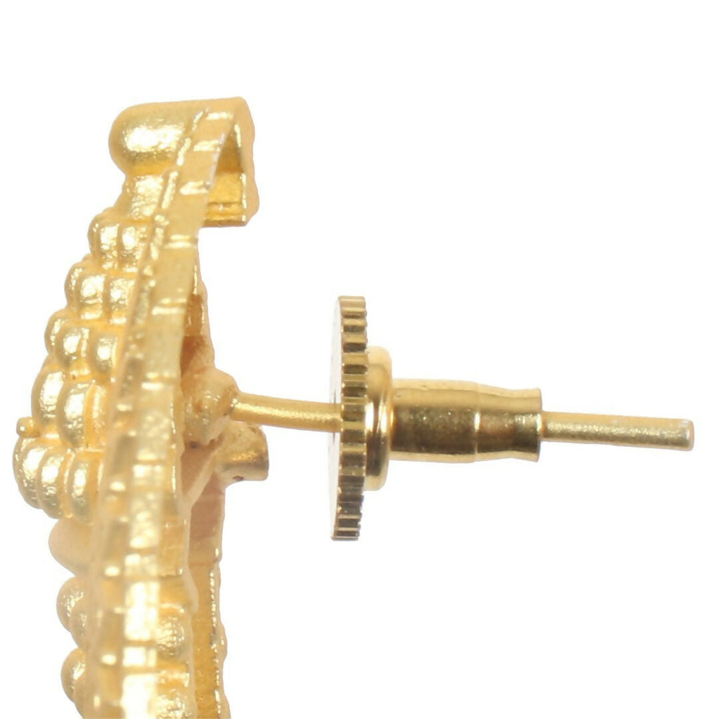 Joban Fashion Women Matte Gold Brass Earrings | Grocsy