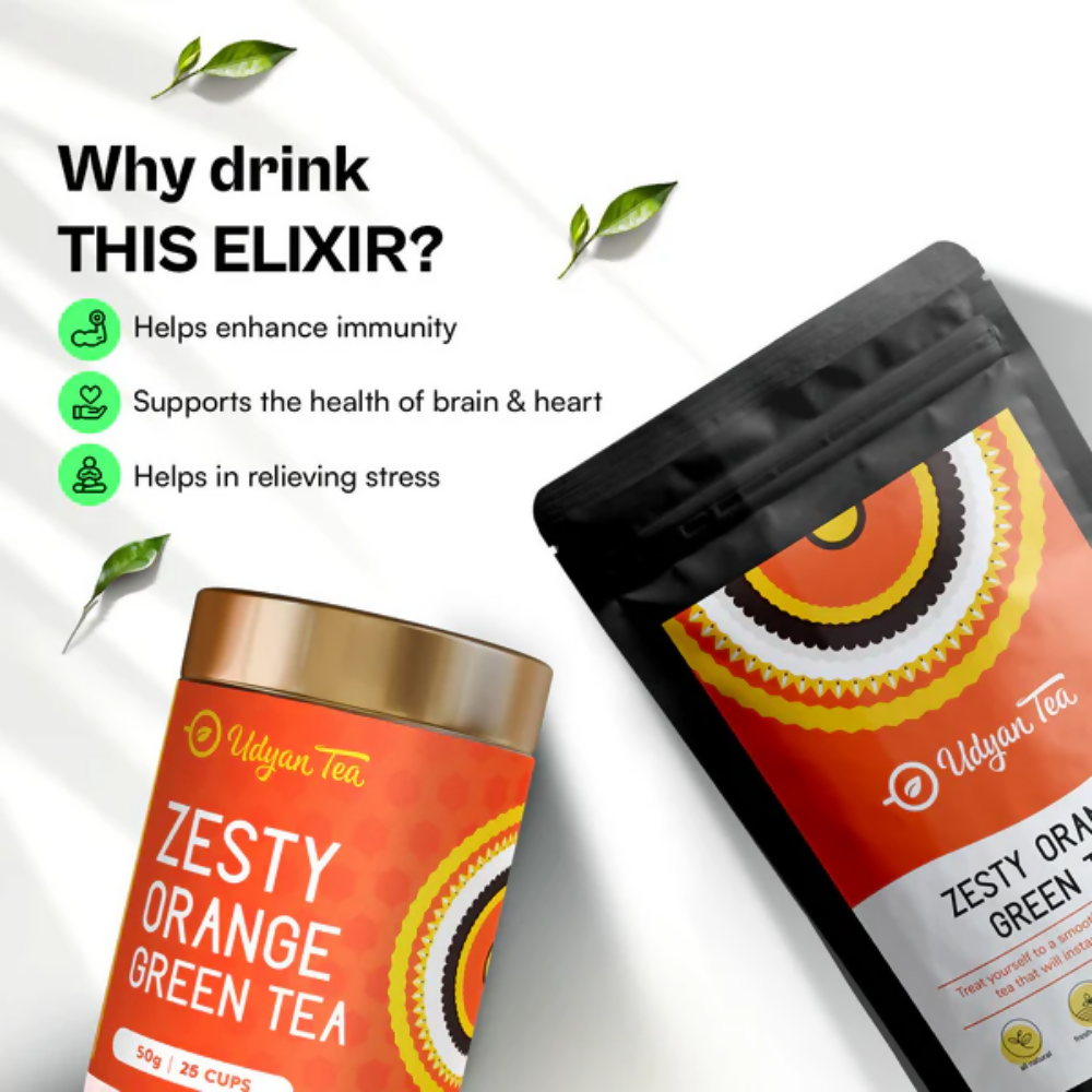 Udyan Tea Zesty Orange Green Tea | Grocsy