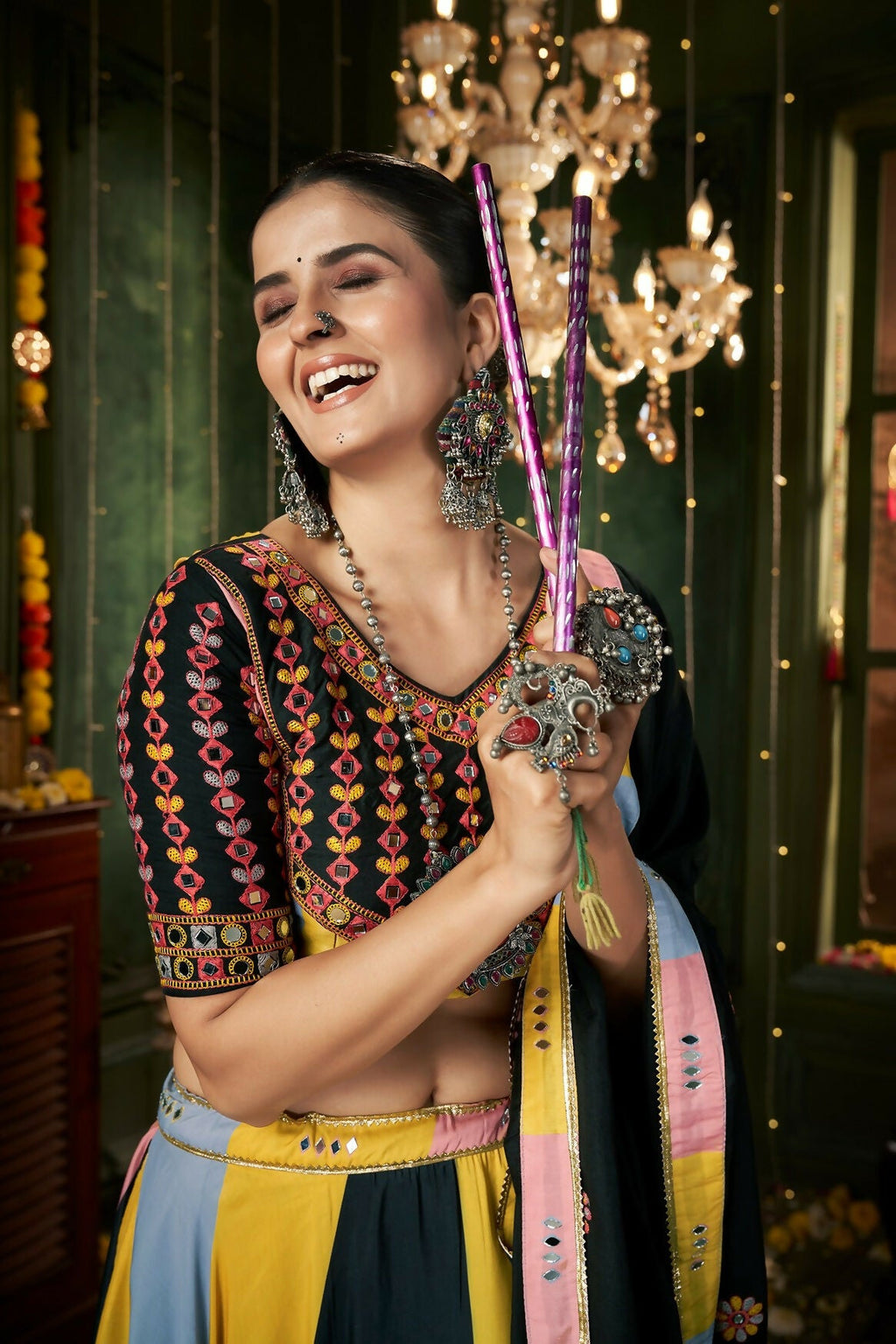 AI Fashion Multi Color Maslin Cotton Designer Navratri Lehenga Choli Collection | Grocsy