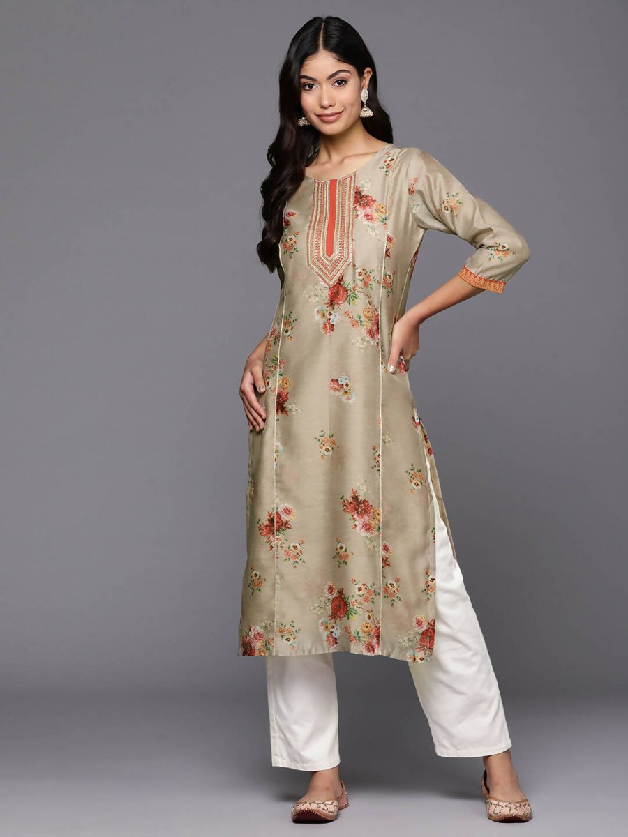 Ahalyaa Women's Traditional wear Kurta - Tan | Grocsy