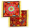 Glun 24 * 24 Inch Velvet Multipurpose Square Carpet Or Mat For Pooja Aasan, Sitting, Meditation 2 Piece Pack | Grocsy