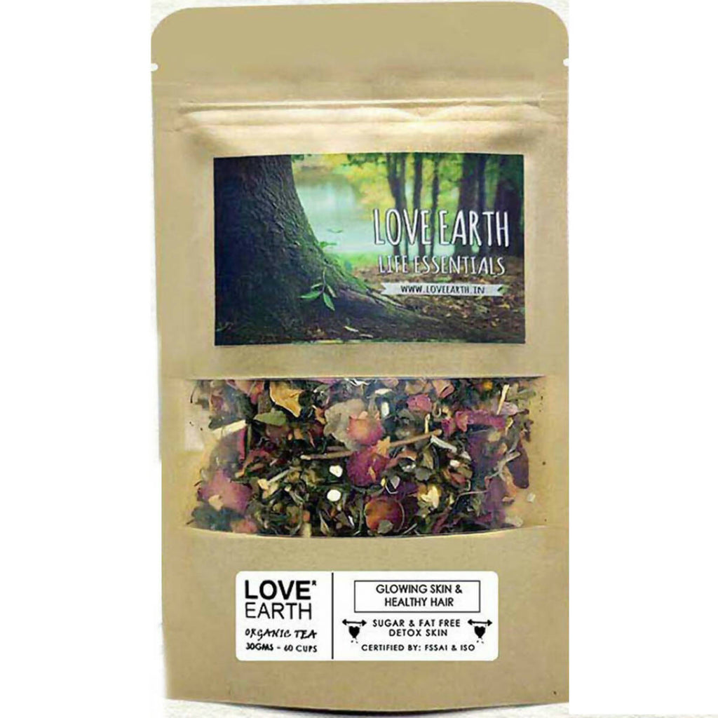 Love Earth Life Essentials Organic tea (Glowing Skin & Healthy Hair) | Grocsy