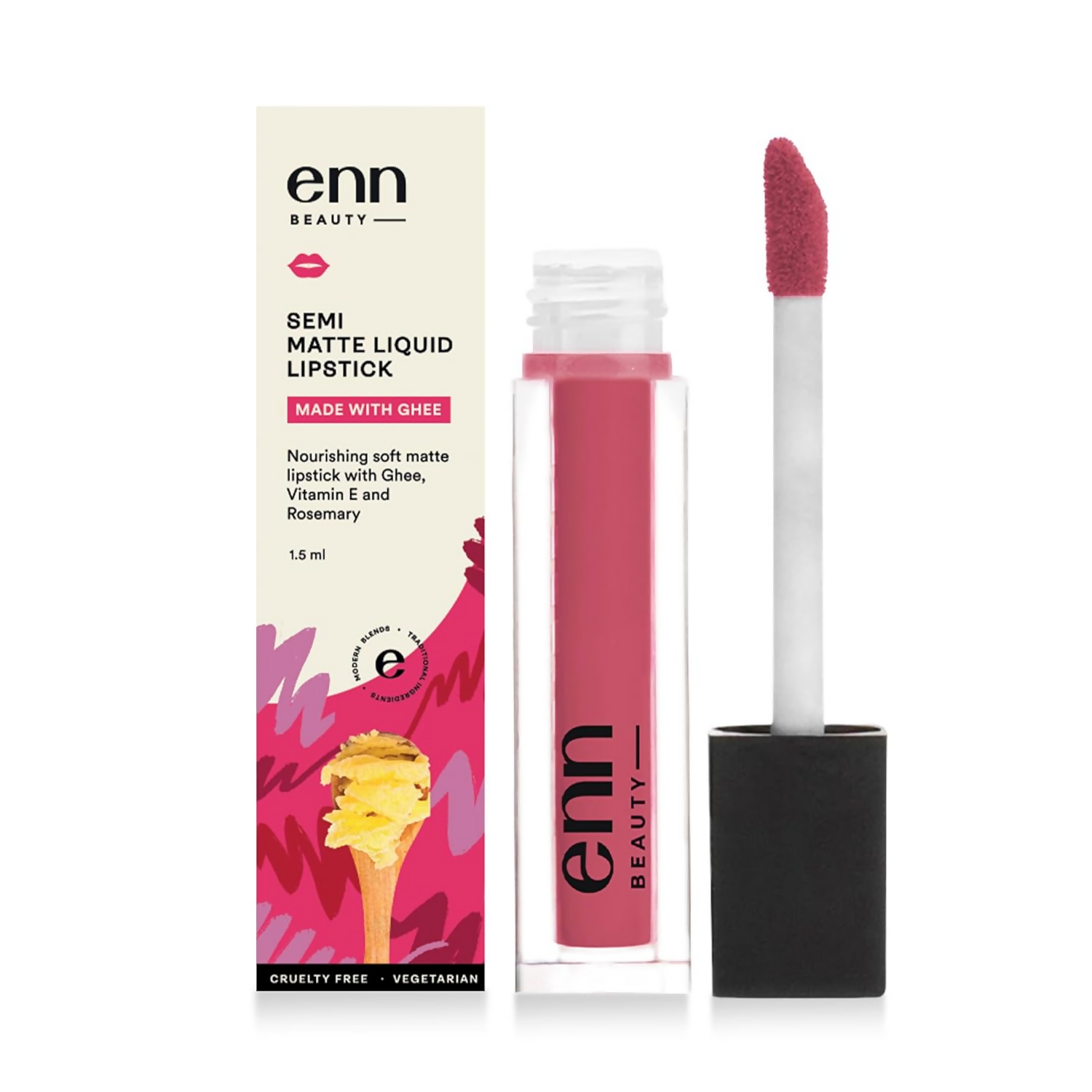 Enn Semi Matte Red Liquid Lipstick - Cosmo Pink | Grocsy